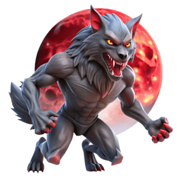 degno di nota rustico un' feroce mannaro con raggiante rosso occhi e acuto artigli, trasformando sotto un' pieno Luna, drammatico e intenso stile autentico png