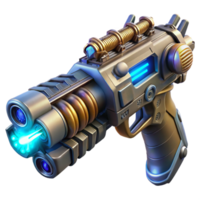 elegant minimalist A futuristic weapon, with intricate engravings and glowing energy coils, held by a gloved hand. Sci-fi realism, detailed textures, dramatic lighting high quality png