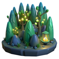 extraordinary abstract A group of fireflies illuminating a dark forest, bioluminescent lighting, magical realism style premium png