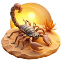 elegant rustic A scorpion in the desert, harsh sunlight, detailed texture genuine png
