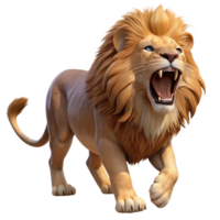 dramatic traditional A roaring lion with a flowing mane, powerful and majestic, realistic wildlife photography exclusive png