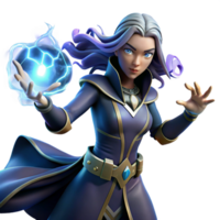 stunning vintage A powerful sorceress with glowing hands summoning a storm of swirling energy, in a dynamic, comic book style original png