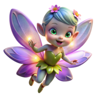serene vintage A playful pixie with iridescent wings and sparkling eyes, hovering among glowing flowers, illuminated by moonlight. Whimsical, magical, soft lighting, digital painting authentic png