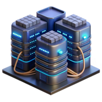 magnificent creative A futuristic data center with rows of servers and glowing cables, complex and intricate, dark and moody lighting exclusive png