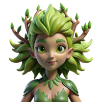 wonderful vintage A serene dryad with bark-like skin and leafy hair, merging with a giant tree, illuminated by dappled sunlight. Mystical, ethereal, nature-inspired, 4k 4K png