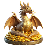 dramatic artistic A regal dragon perched atop a hoard of gold, its scales shimmering in the candlelight, in a fantasy art style, with intricate details original png