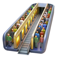 beautiful creative A crowded subway platform during rush hour, harsh fluorescent lighting, gritty realistic style high resolution png