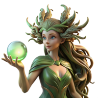wonderful vintage An elegant dryad with bark-like skin and flowing vines for hair, cradling a glowing orb of nature's magic. Soft, dappled sunlight. Pre-Raphaelite style high resolution png