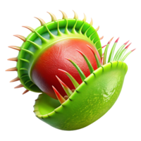 extraordinary classic Close-up of a dew-kissed Venus flytrap, vibrant green and red, dramatic chiaroscuro lighting, macro photography style exclusive png