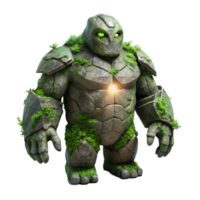 elegant classic An ancient, crumbling stone golem, covered in moss and vines, lit by a single beam of light. Surreal, dark fantasy style high resolution png