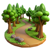 elegant artistic A winding dirt path through a dense forest, dappled sunlight, realistic style professional png