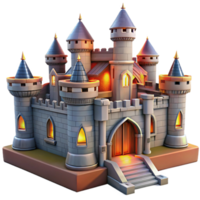 beautiful rustic A medieval castle with fortified walls, towers, and a drawbridge, dramatic sunset lighting, fantasy setting. Medieval architecture, epic fantasy, realistic rendering professional png