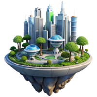 wonderful abstract A futuristic city built on a giant tree, lush vegetation and advanced technology, utopian theme high resolution png