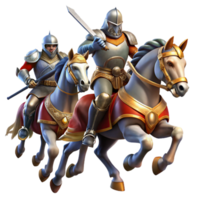 beautiful abstract A group of brave knights in shining armor, charging into battle on horseback. Dramatic, action-packed lighting, medieval fantasy style genuine png