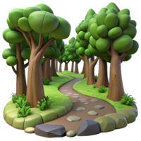 elegant classic A winding dirt path through a dense forest, dappled sunlight, mysterious style authentic png