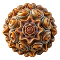 stunning contemporary A complex fractal pattern resembling a natural formation, with earthy tones and a detailed, organic style high resolution png