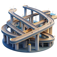 impressive contemporary An intricate network of elevated highways and overpasses, complex perspective, futuristic lighting, abstract style authentic png