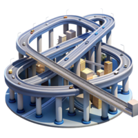 serene traditional An intricate network of elevated highways and overpasses, complex perspective, futuristic lighting, abstract style high quality png