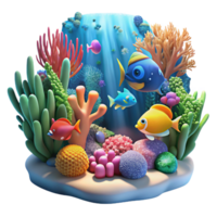 elegant creative A vibrant coral reef teeming with colorful fish, sunlight filtering through the water creating a magical atmosphere. Underwater photography style high quality png