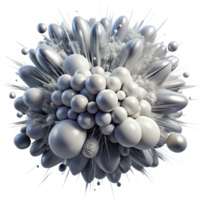 serene abstract A chaotic explosion of particles and light trails, rendered in a monochromatic palette with high contrast, in a futuristic, cyberpunk style detailed png