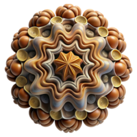 magnificent abstract A complex fractal pattern resembling a natural formation, with earthy tones and a detailed, organic style high quality png