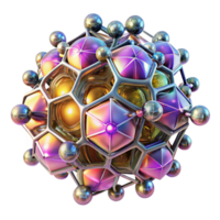 serene artistic A swarm of nanobots forming intricate, geometric patterns in mid-air, illuminated by a shifting, multicolored light source. Abstract style high quality png