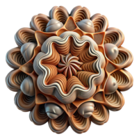 beautiful vintage A complex fractal pattern resembling a natural formation, with earthy tones and a detailed, organic style 4K png