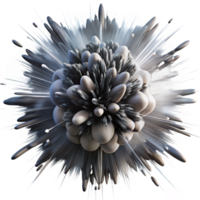 elegant artistic A chaotic explosion of particles and light trails, in a high-contrast, black and white, abstract expressionist style high resolution png