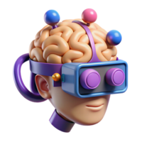 extraordinary traditional A brain-computer interface connecting a human mind to a virtual world, surreal, psychedelic style genuine png