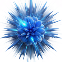 stunning classic A chaotic explosion of particles and light trails, resembling a supernova, with a cool, electric blue palette and a dynamic, abstract expressionist style detailed png