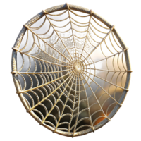beautiful contemporary Close-up of a dew-kissed spiderweb glistening in the early morning sun, intricate details of the web visible, macro photography style exclusive png