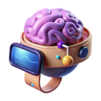 serene classic A brain-computer interface connecting a human mind to a virtual world, surreal, psychedelic style genuine png