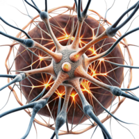 vibrant artistic An intricate web of interconnected neurons, firing with electrical impulses, with a complex, neurological style premium png