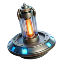 extraordinary classic A futuristic weapon, pulsing with energy, floats in the center of a sterile laboratory. Sci-fi thriller style, dramatic lighting, metallic reflections high quality png