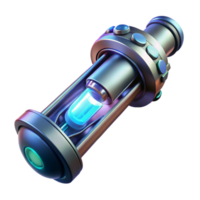 wonderful artistic A futuristic weapon, pulsing with energy, floats in the center of a sterile laboratory. Sci-fi thriller style, dramatic lighting, metallic reflections exclusive png