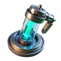 elegant contemporary A futuristic weapon, pulsing with energy, floats in the center of a sterile laboratory. Sci-fi thriller style, dramatic lighting, metallic reflections high quality png