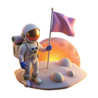 stunning rustic A lone astronaut plants a flag on a newly discovered planet, the surface bathed in the light of a double sunset. Exploration sci-fi style, vibrant lighting, panoramic view genuine png