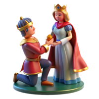 magnificent minimalist A delicate illuminated manuscript depicting a knight kneeling before a queen, rich jewel tones, medieval miniature style, soft diffused lighting premium png