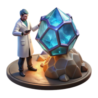 beautiful rustic A scientist examines a strange, glowing crystal discovered on an alien planet. Archaeological sci-fi style, mysterious lighting, detailed textures authentic png