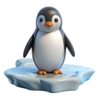 serene traditional A solitary penguin standing on an icy floe, overcast lighting, photorealistic style professional png