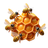 vibrant classic A swarm of bees buzzing around a honeycomb, warm light, macro photography style high resolution png