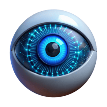 sereen modern een hyperrealistisch detailopname van een menselijk oog met geïntegreerde circuits, reflecterend binair code in de leerling, lit door een koel blauw licht. cyberpunk stijl professioneel png