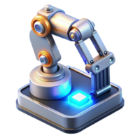 magnificent rustic A robotic arm assembling a complex microchip, illuminated by bright, industrial lighting. Photorealistic style original png