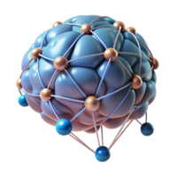 magnificent modern A human brain connected to a network of glowing wires, representing neural interfaces. Biopunk style genuine png
