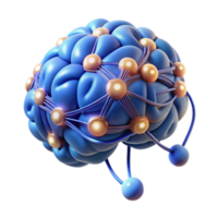 elegant modern A human brain connected to a network of glowing wires, representing neural interfaces. Biopunk style high quality png