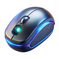 stunning classic A close-up of a futuristic computer mouse with glowing accents. Product design style 4K png