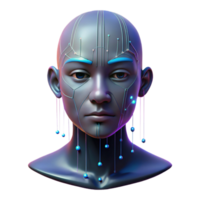 beautiful minimalist A human face partially obscured by digital glitches and data streams. Cyberpunk style authentic png