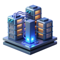 elegant vintage A futuristic server room with rows of glowing servers and complex cabling. Technical illustration style exclusive png