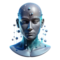 stunning traditional A human face partially obscured by digital glitches and data streams. Cyberpunk style 4K png