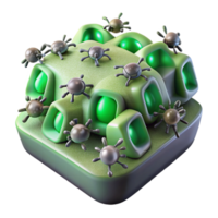 impressive abstract A swarm of nanobots repairing damaged human tissue, illuminated by a soft, green light. Microscopic style exclusive png
